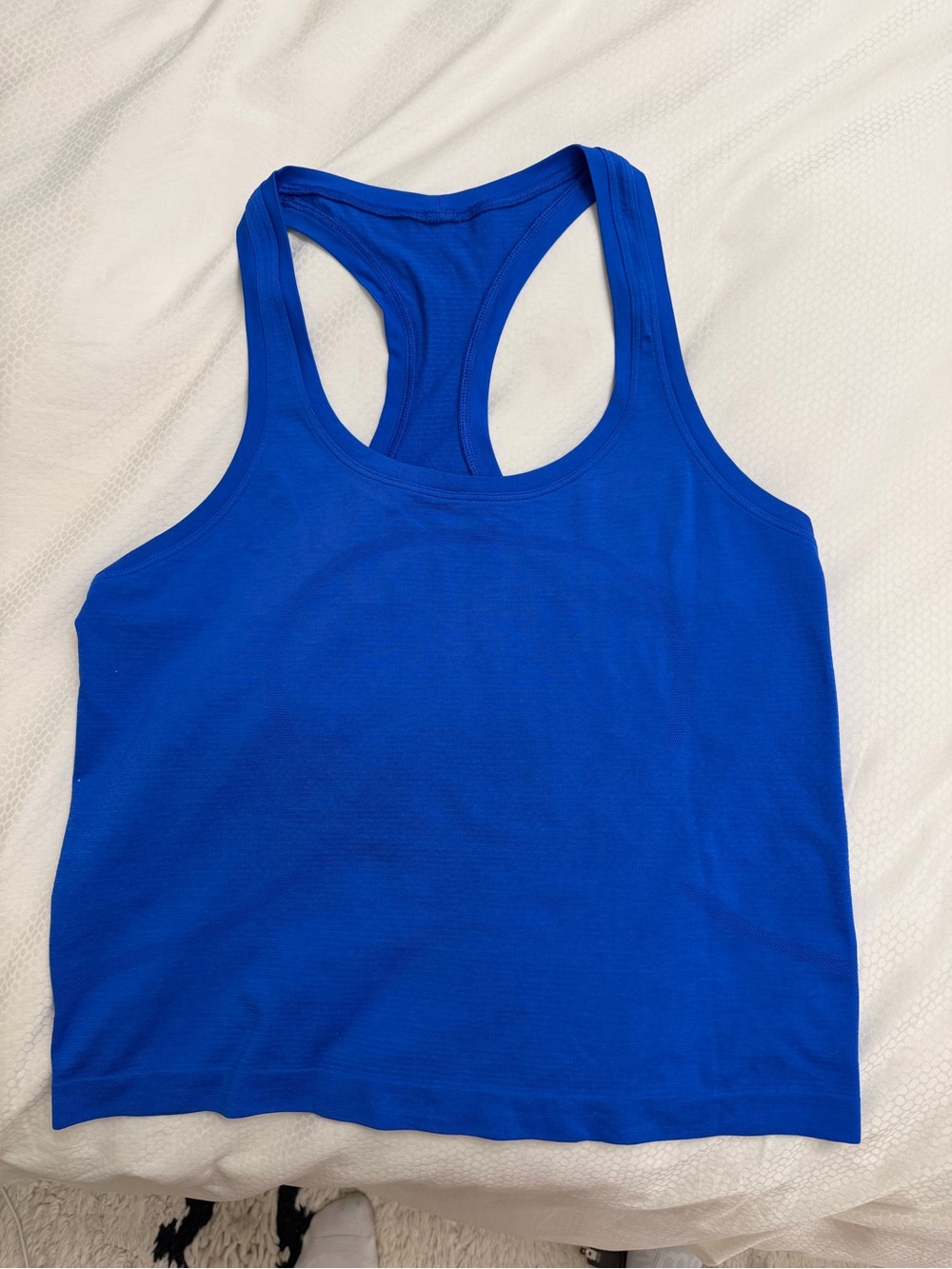 lululemon athletica swiftly tank waist length in royal blue, size 8